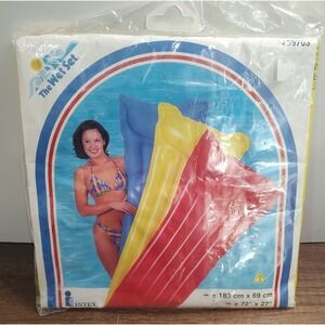 VTG Intex Relax A Mat Air Mattress Yellow Pool Float 27"x72" Pillow Top 1999 NOS